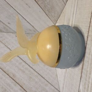 Vintage AVON Rich Moisture Cream Dove And Floral Blue Glass Empty Bottle